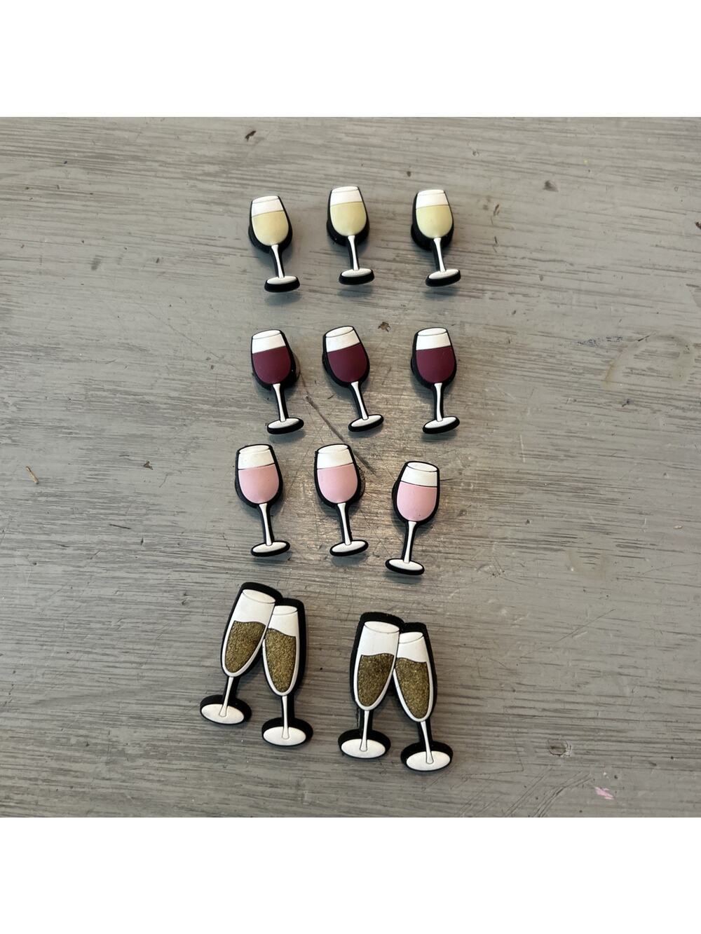Crocs Jibbitz Wine Glasses Lot of 10 Shoe Charms